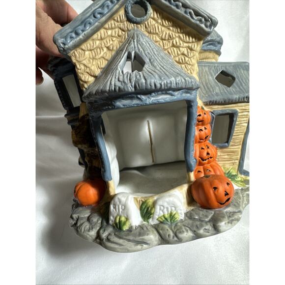 Vintage PartyLite Haunted Tealight House P7311 Retired Ghost Halloween Spooky 8’ - Picture 8 of 11